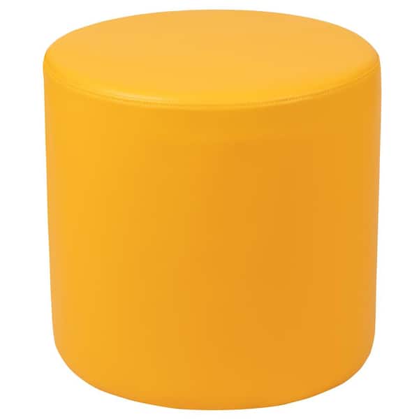 Carnegy Avenue Nicholas Yellow Vinyl Soft Seating Flexible Circle for Classrooms and Common Spaces - 18 in. Seat Height