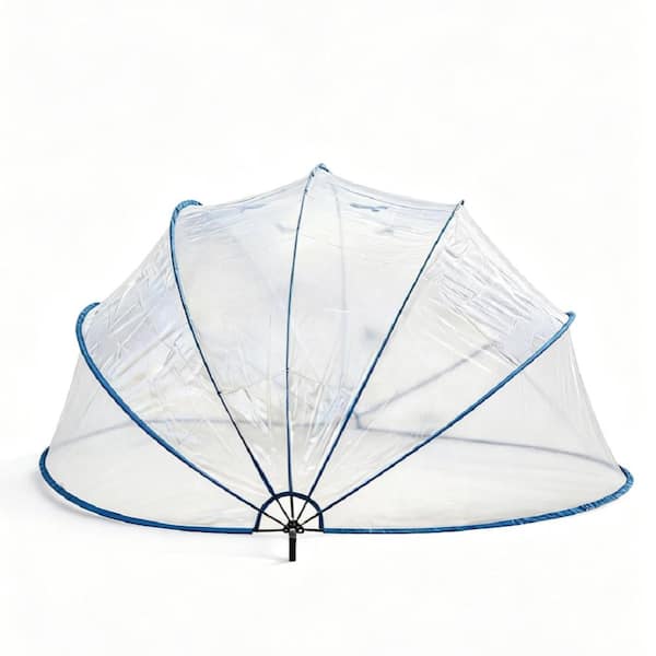 18 ft Round PVC Pool Dome Cover, Transparent Ground-Mount Canopy for Above-Ground Pools