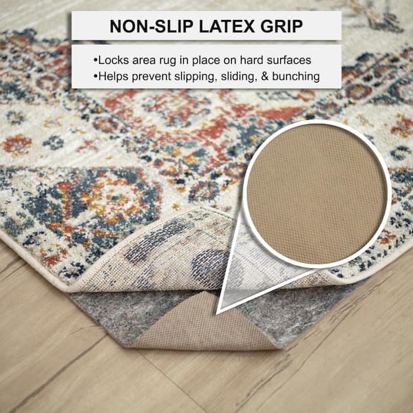 Mohawk Home 8 x 10 1/8 Low Profile Non Slip Rug Pad Felt + Rubber Gripper,  Great For High Traffic Areas -Safe For All Floors