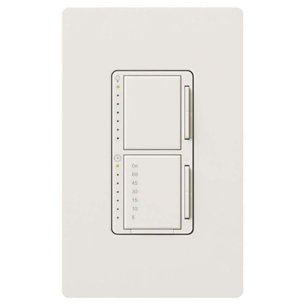 Lutron Maestro Dual Dimmer Switch and Timer Switch, for Incandescent Bulbs  Only, 300-Watt/Single-Pole, White (MA-L3T251-WH) MA-L3T251-WH The Home  Depot