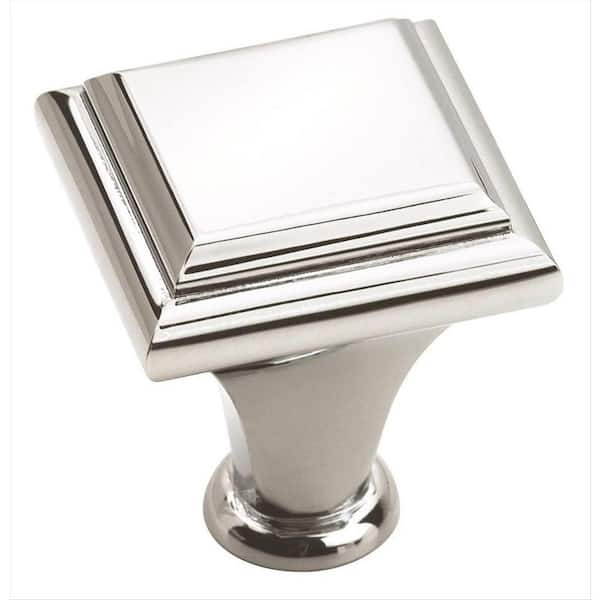 Amerock Manor 1 in (25 mm) Length Polished Chrome Square Cabinet Knob