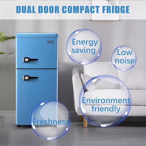 3.5 Cu.ft Compact Mini Refrigerator Fridge in Blue with Freezer 