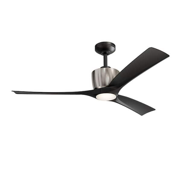 Zenith 52 in. Indoor Brushed Nickel Dual Mount Ceiling Fan with Integrated LED Light and Remote Included