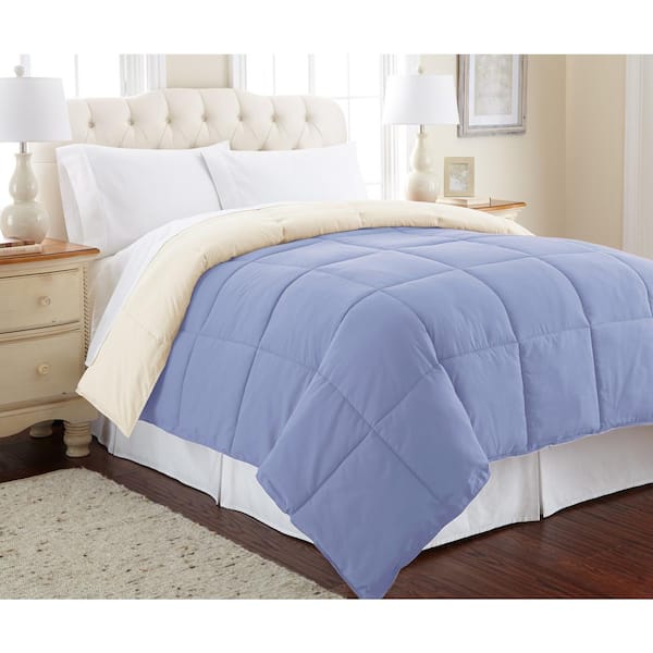 MODERN THREADS Down Alternative Reversible Blue/Cream Twin Comforter