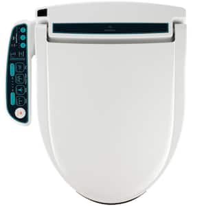 2000 Series Electric Bidet Seat for Elongated Toilets, with Side Control Panel, Warm Air Dryer, and Deodorizer in White