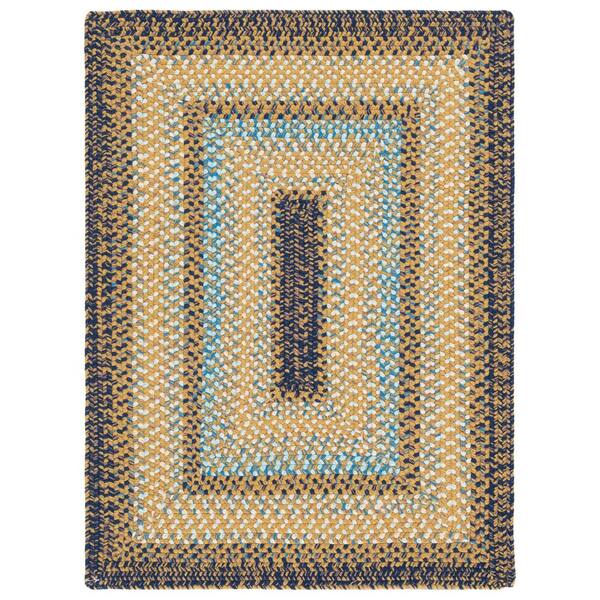 Braided 4 x 6 Brown/Navy Basket Weave Washable Area Rug