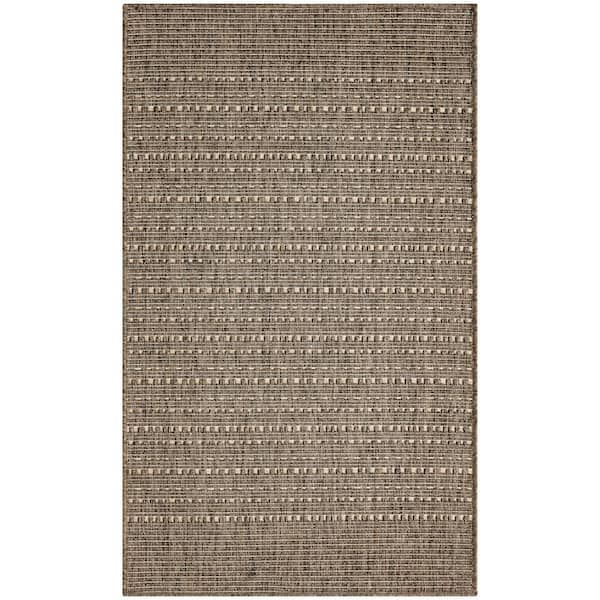 Tulum Brown 3 ft. x 5 ft. All-Over Design Contemporary Area Rug