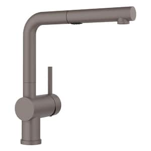 LINUS Single-Handle Pull-Out Sprayer Kitchen Faucet in Volcano Gray