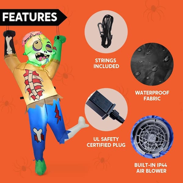 5 Ft. LED Halloween Ghost Zombie Inflatable