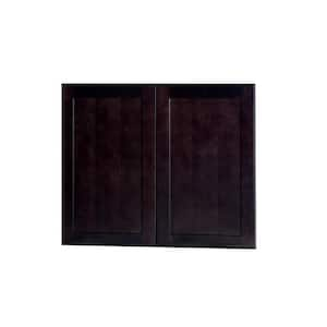 Bremen Ready to Assemble 36x30x12 in. Shaker Wall Cabinets with 2-Door and 2 Adjustable Shelves in Espresso