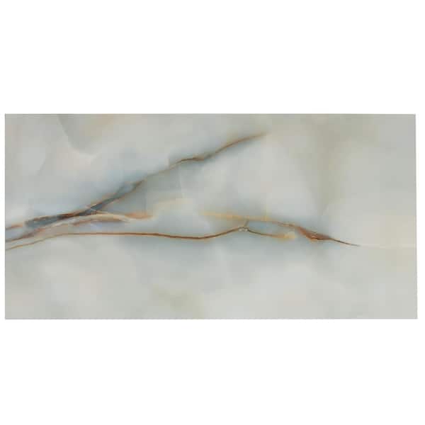 Splendor 24 in. x 48 in. Lappato Turchese Porcelain Onyx Large Format Tile (15.5 sq ft/case)-2 Pack
