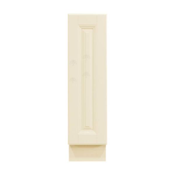LIFEART CABINETRY Oxford Assembled 6 in. x 34.5 in. x 24 in. Base Spice Drawer Cabinet with Raised-Panel Door Style in Creamy White
