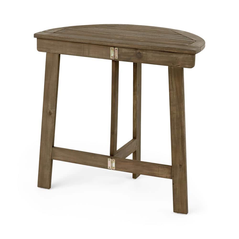 Wood Half-Round Bistro Table-Compact and Stylish Design for Outdoor Spaces