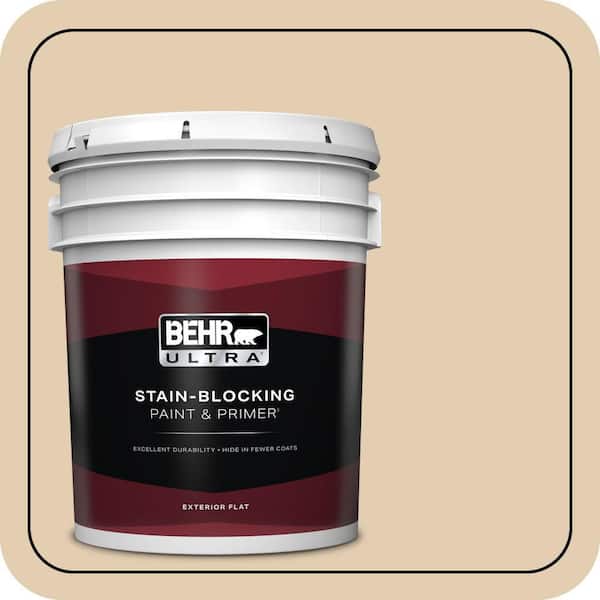 BEHR ULTRA 5 gal. Home Decorators Collection #HDC-AC-09 Concord Buff Flat Exterior Paint & Primer