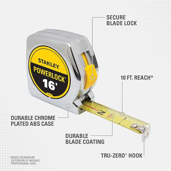 Stanley Tape Measure 16 Ft x 3/4 Inch 2 Pack Bonus 25' 12' Tape Measure Tool New 