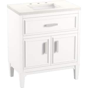 Southerk 30 in. W x 18 in. D x 36 in. H Single Sink Freestanding Bath Vanity in White with Quartz Top