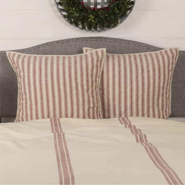 Market Place Red Quilted Euro Sham