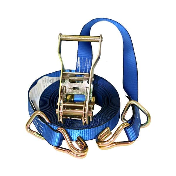 2 X 16' DKG Double J Hook Strap with Ratchet Tie Down - Cargo Ratchet  Straps with J Hooks – Durable Steel Hook – Reliable Load Strap Webbing –