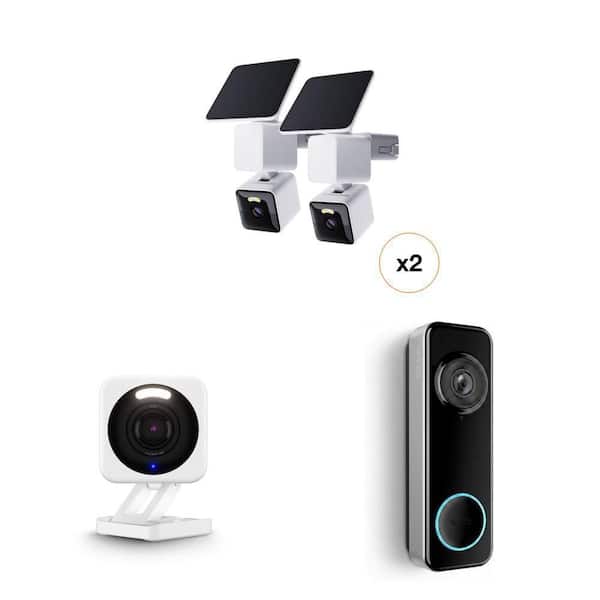 Solar Pan Cam, Wireless Doorbell & Cam v4 Security Bundle