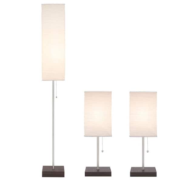 Table Lamps With Paper Shade Combo Set, Paper Lamp Shades For Floor Lamps