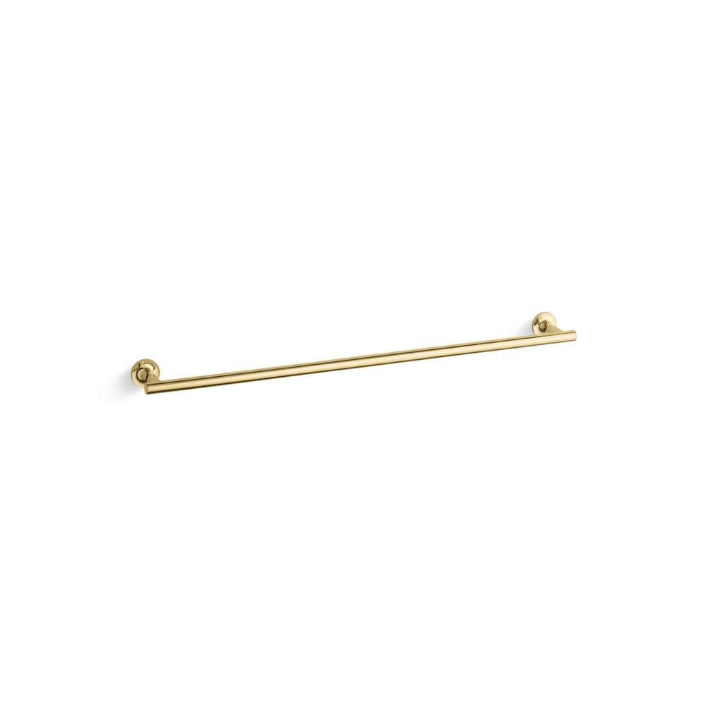 Purist Sleek 30" Polished Chrome Brass Wall-Mounted Towel Bar