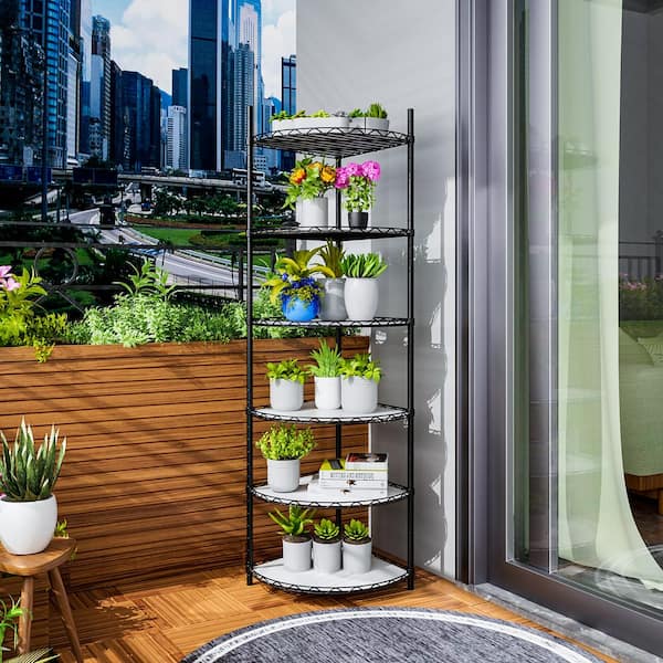 6-Tier Outdoor Garden Garage Storage Shelf Shelves Organizer Wire Shelving Unit Plant Stand Black