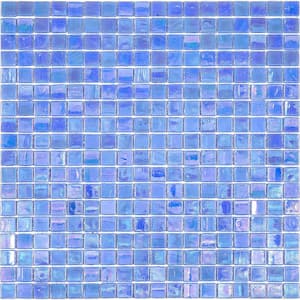 Skosh 11.6 in. x 11.6 in. Glossy Carolina Blue Glass Mosaic Wall and Floor Tile (18.69 sq. ft./case) (20-pack)