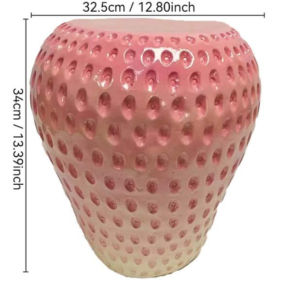 Zeus Ruta Strawberry Red Plastic Garden Stool Oversized