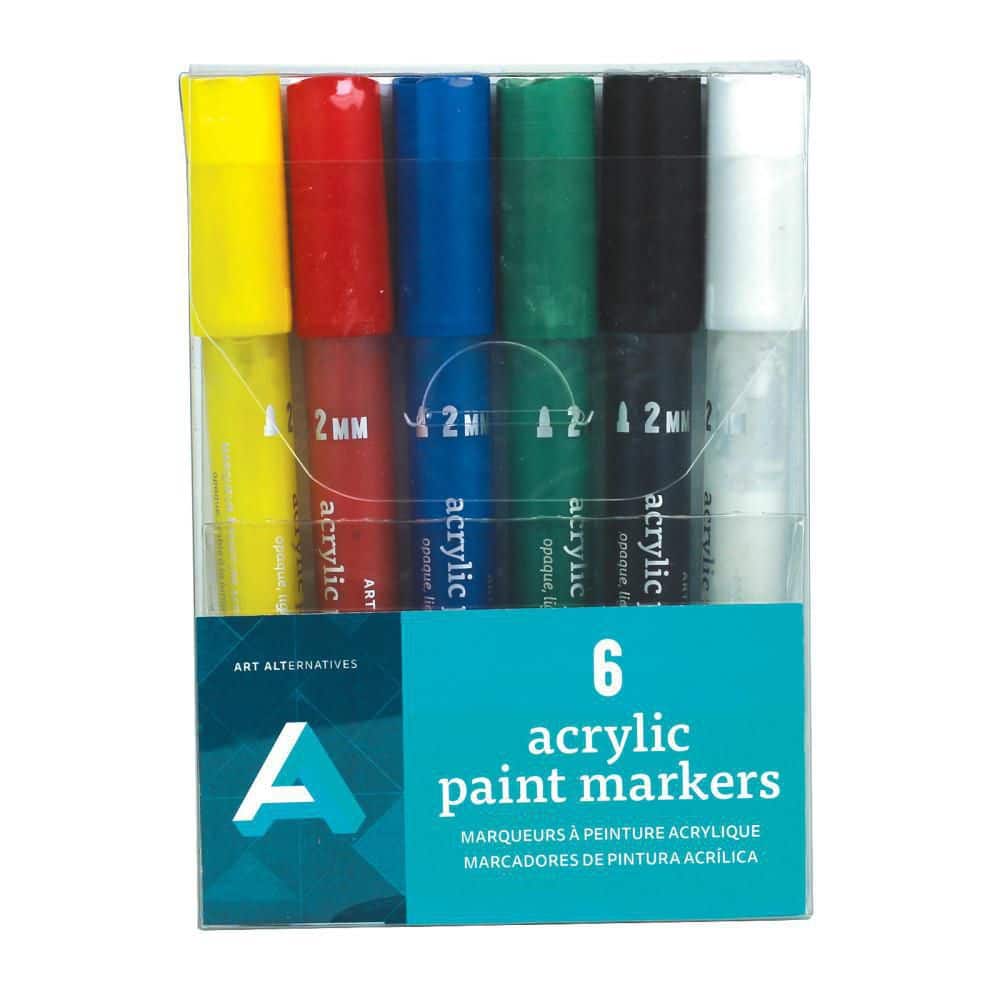 Paint Pens White Marker 6 Pcs 2mm Acrylic White Permanent Marker