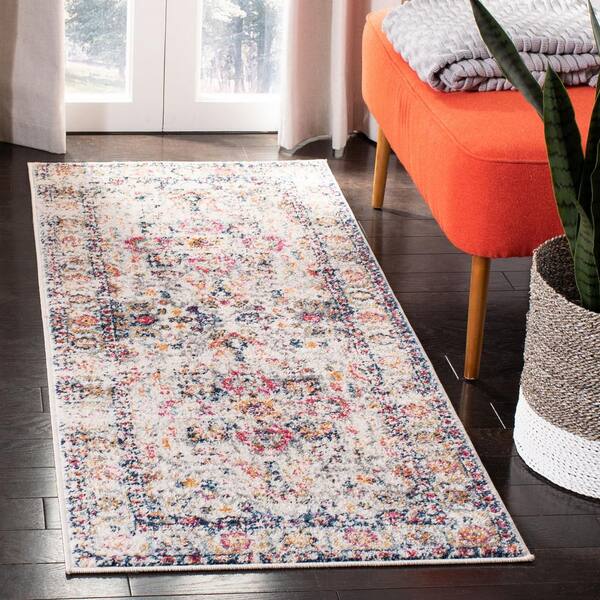 Madison Fuchsia/Ivory 2 ft. x 6 ft. Geometric Runner Rug