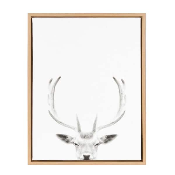 Kate and Laurel 24 in. x 18 in. "Female Deer" by Tai Prints Framed Canvas Wall Art