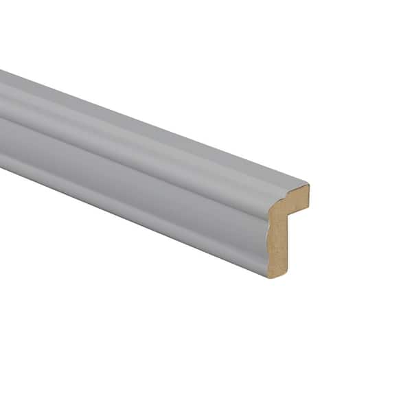 Home Decorators Collection Newport Grayson  96 in. W x 0.75 in. D x 2.25 in. H in Pearl Gray Solid Wood Kitchen Cabinet Classic Rail Molding