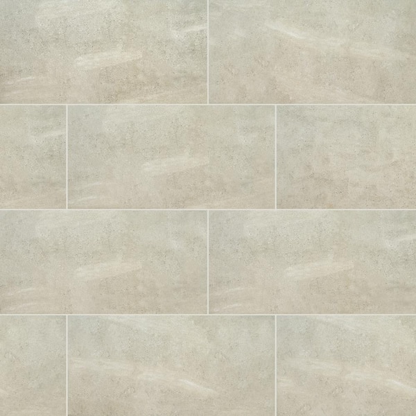MSI Finite Grey 12 in. x 24 in. Matte Ceramic Travertine Look Floor and Wall Tile (16 sq. ft. /Case)