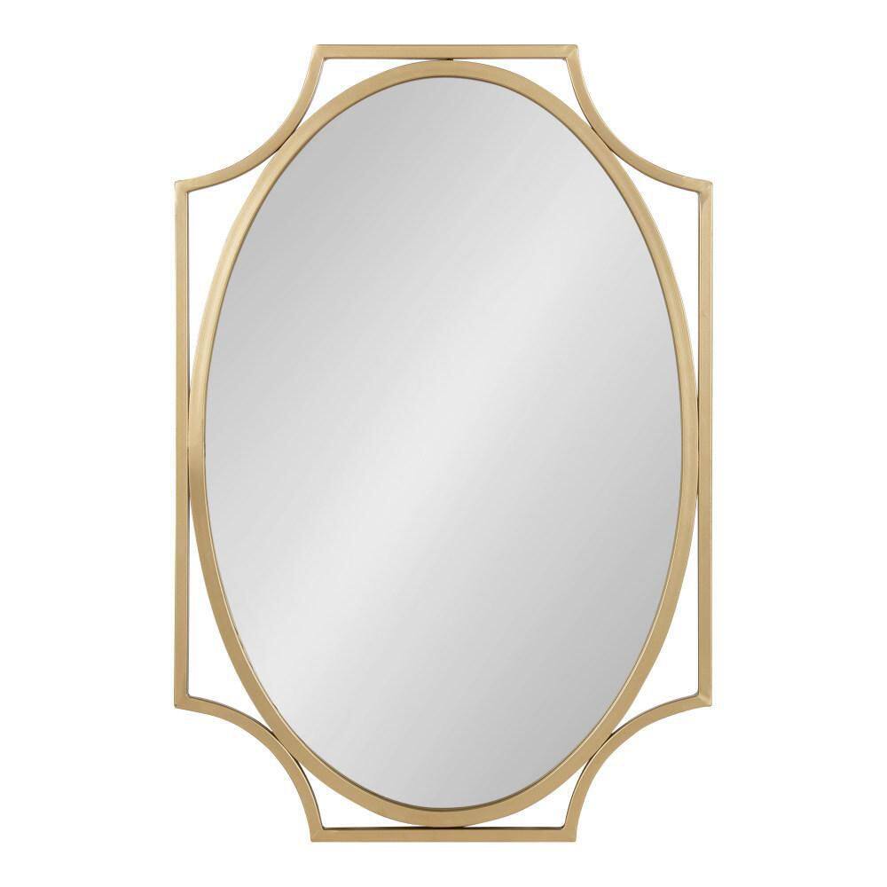 Gold Scalloped Oval Iron Vanity Wall Mirror 20x30