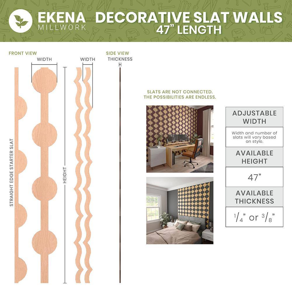 Midland 47" Cherry Wood Decorative Slat Wall Panel Kit