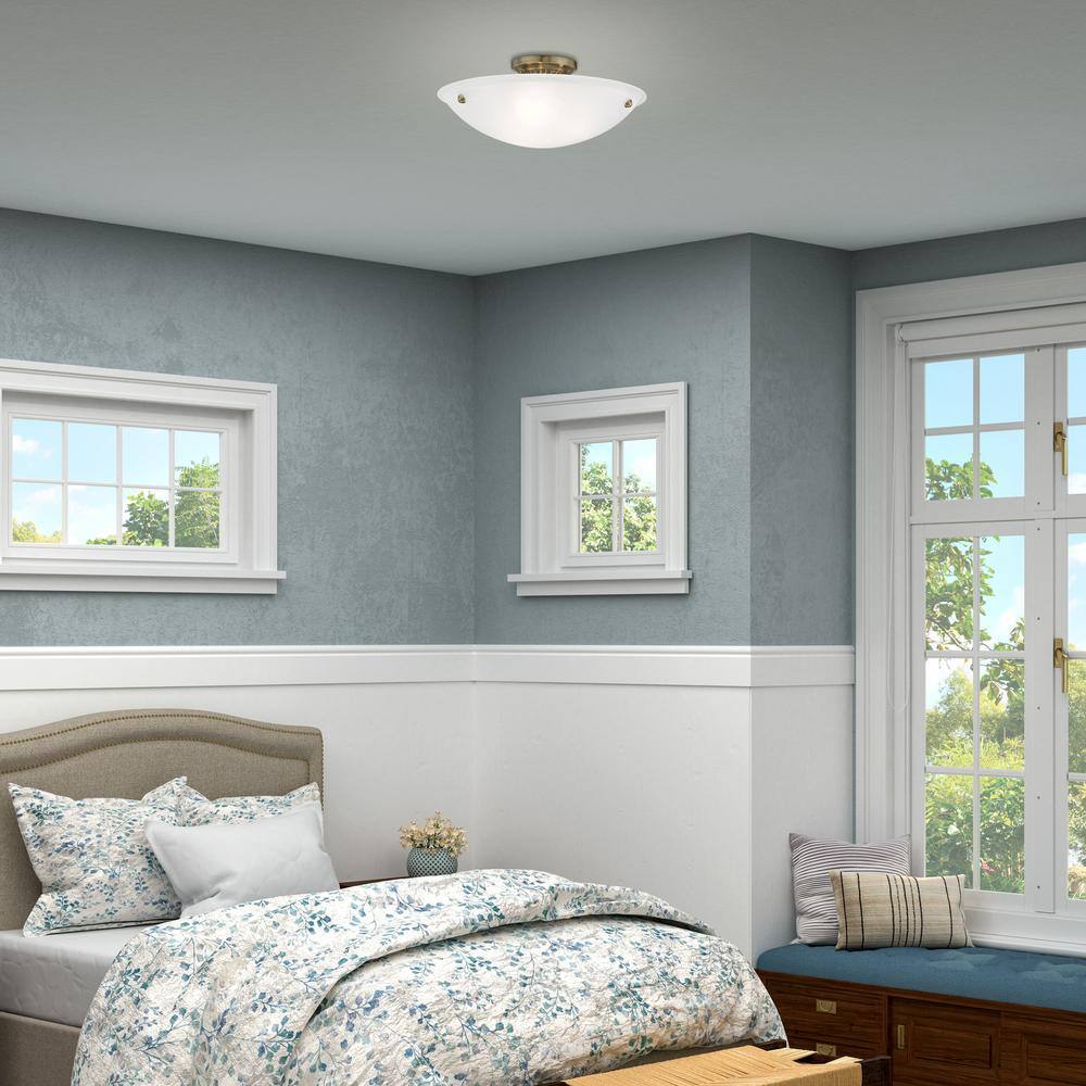 Oasis Bronze Finish 3-Light LED Flush Mount with White Alabaster Glass