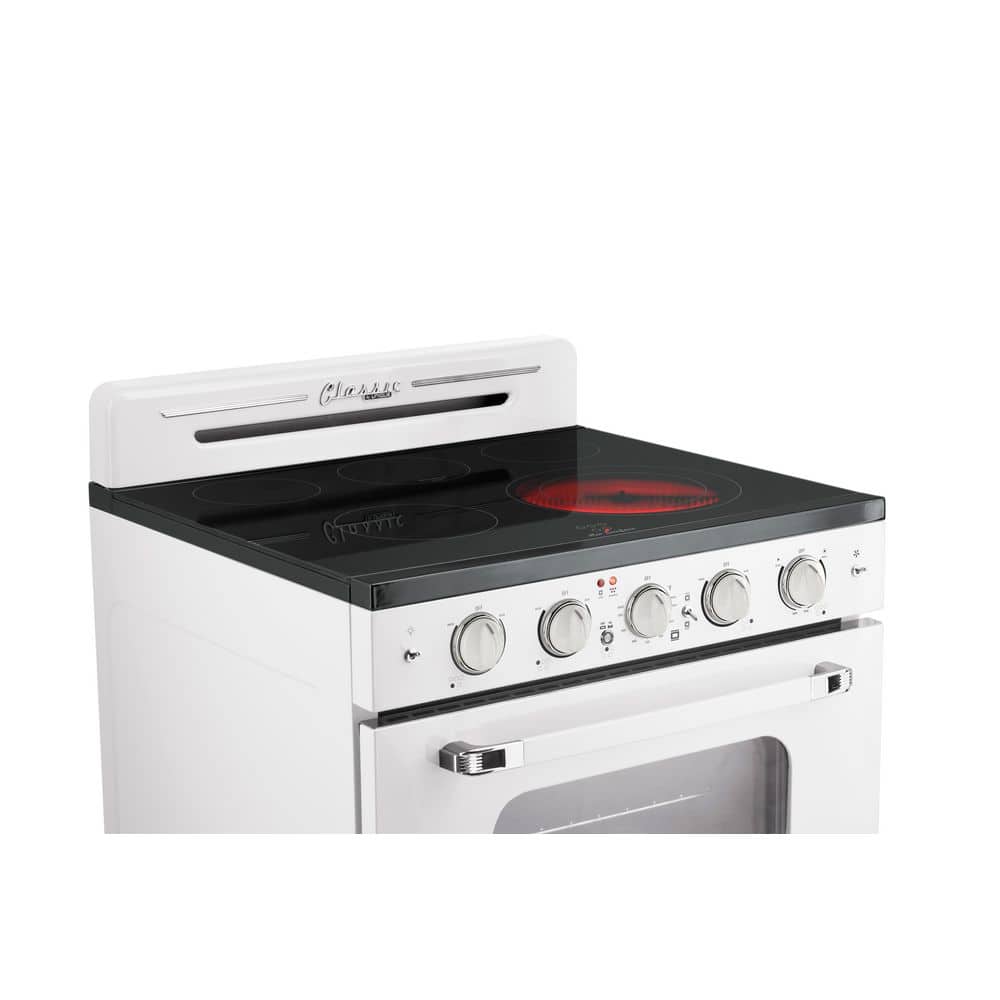 Marshmallow White 30" Retro Freestanding Electric Convection Range