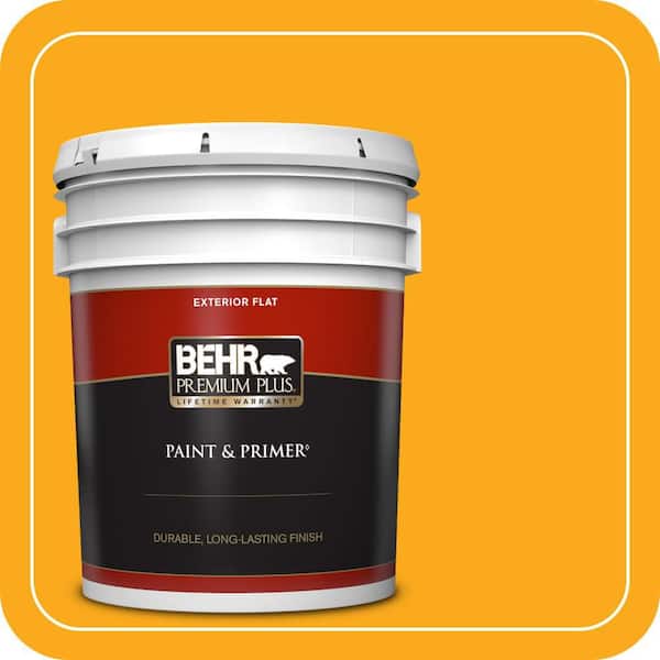 BEHR PREMIUM PLUS 5 gal. #P270-7 Sunny Side Up Flat Exterior Paint & Primer