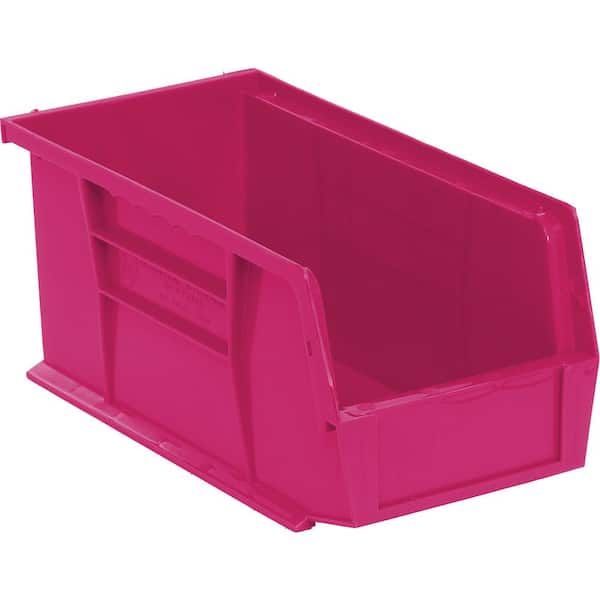 QUANTUM STORAGE SYSTEMS Ultra Series Stack and Hang 3.5 Gal. Storage Bin in Pink (12-Pack)
