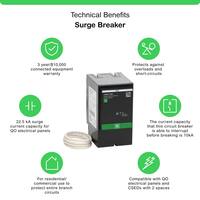 25kA 2-Pole Whole Home Surge Protection Device for Square D Homeline Load Centers HOM2175SB