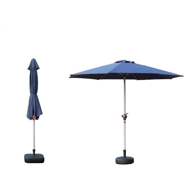 Unbranded 9 ft. Outdoor Table Market Umbrella with Push Button Tilt and Crank, UV Protection Waterproof Market Sun Umbrella