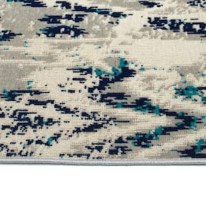 Legata Collection Grey 4'1" x 5'7" Rectangle Residential Indoor-Outdoor Area Rug