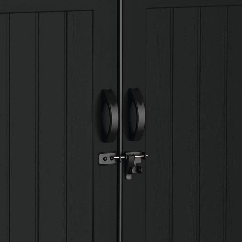 Peppercorn Black Resin Vertical Storage Shed with Windows