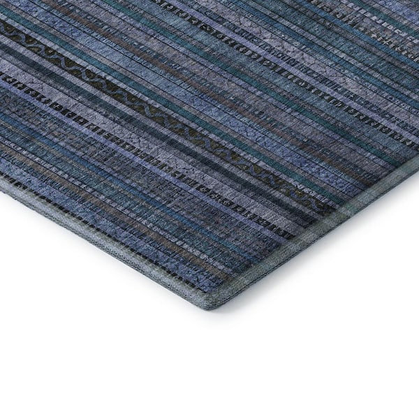 Mayfield Premium Machine Washable Abstract AMF1654 Blue 8 ft. x 10 ft. Area Rug