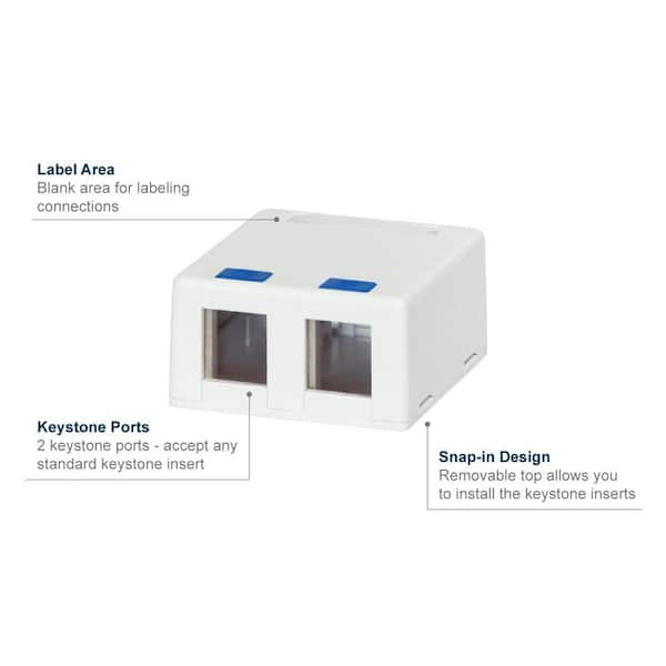 Commercial Electric 2-Port Category 5e and Category 6