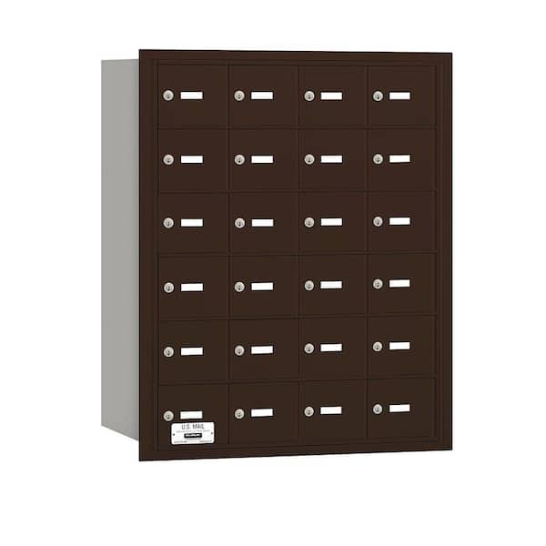 Salsbury Industries 3600 Series Bronze Private Rear Loading 4B Plus Horizontal Mailbox with 24A Doors