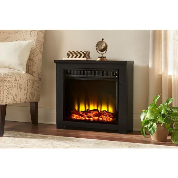 Home Decorators Collection Patterson 24 In Freestanding Electric Fireplace In Black 112340 The Home Depot