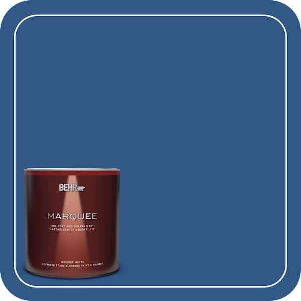 BEHR MARQUEE 1 qt. #590B-7 Award Blue Matte Interior Paint & Primer