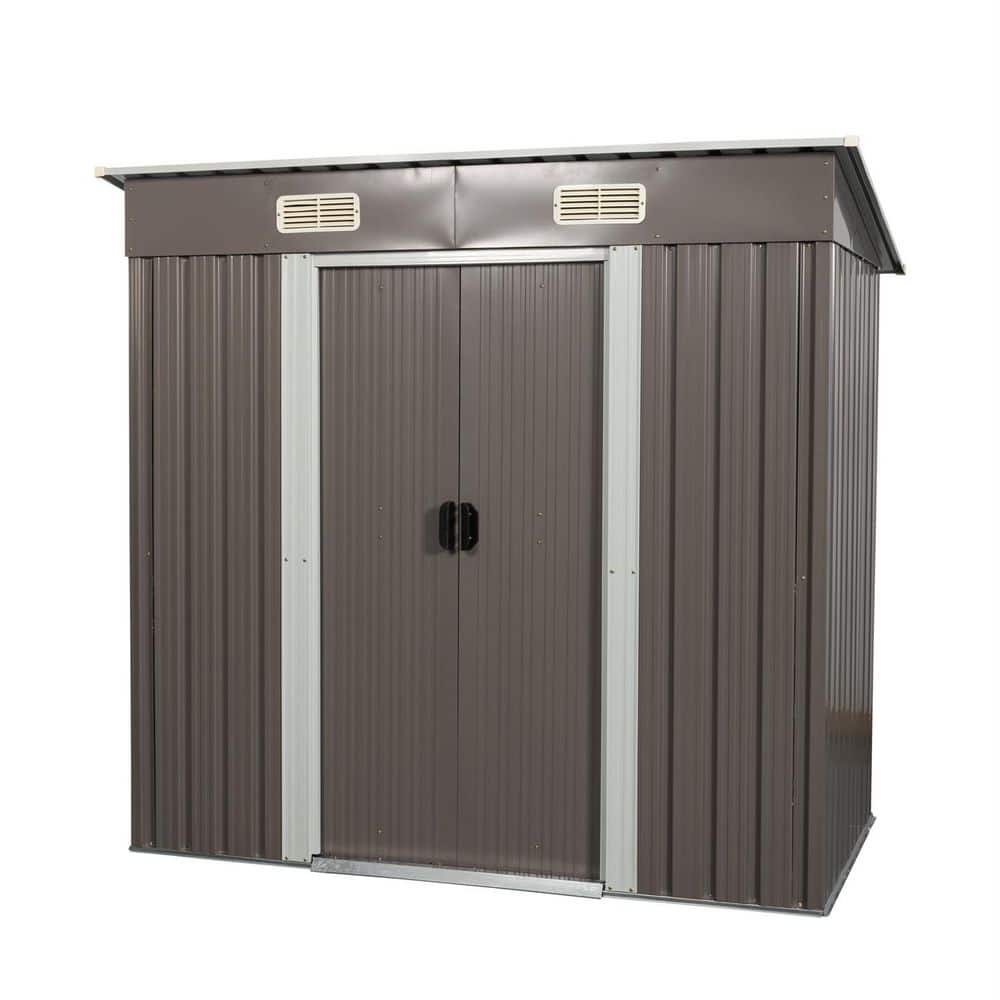 Metal Storage Shed, 72.4 in. W x 42.9 in. D x 70.9 in. H Gray ...