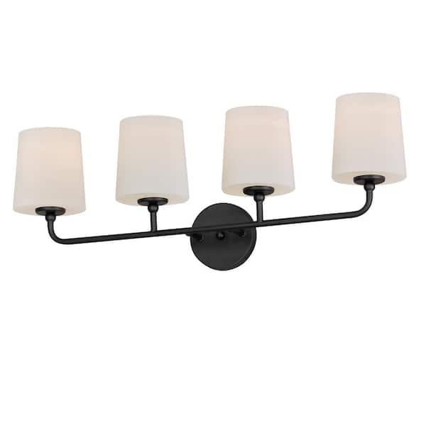 Bristol 28.5 in. 4-Light Black Bath Vanity Light